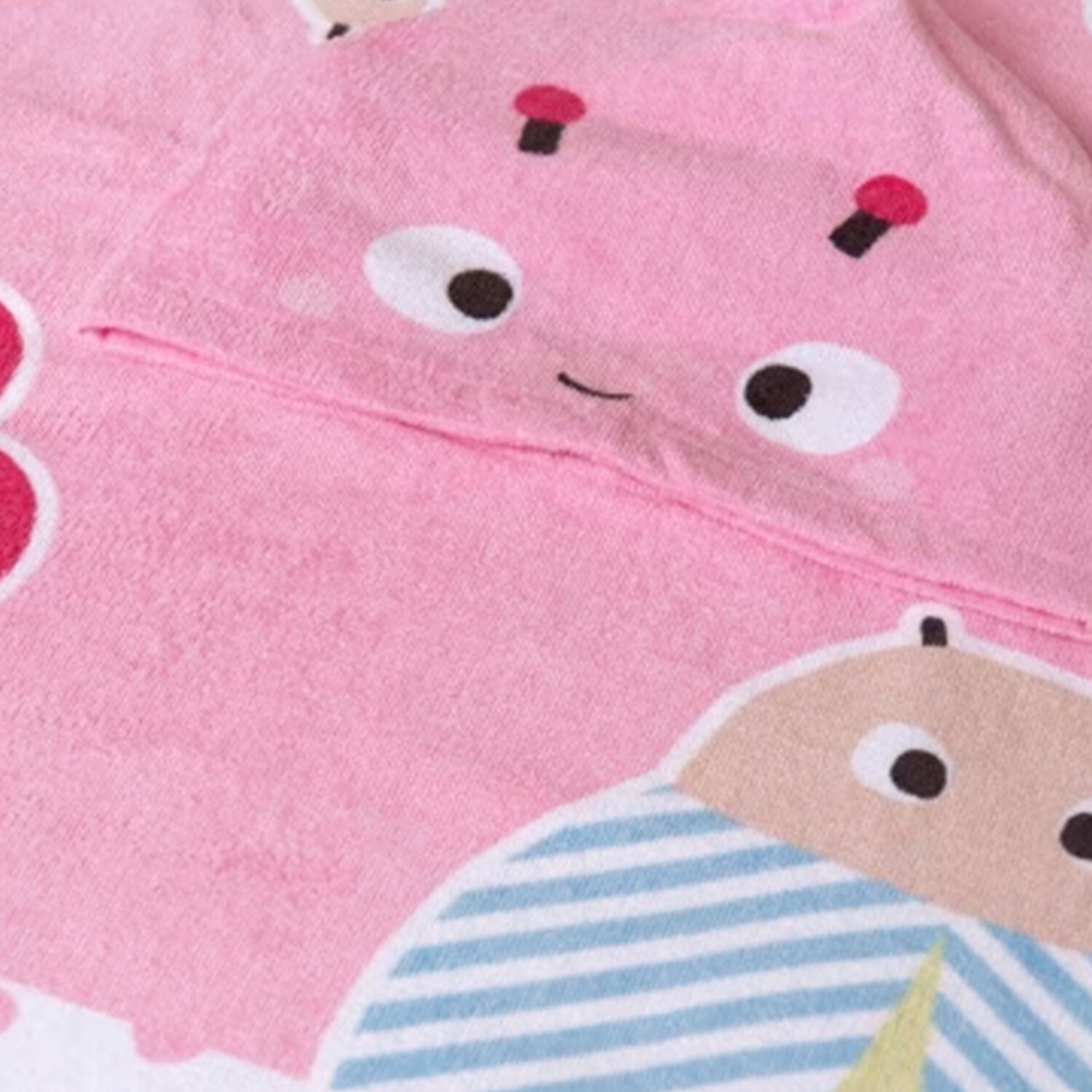 Baby Girls Pink Bug Hooded Towel, 1, hi-res image number null