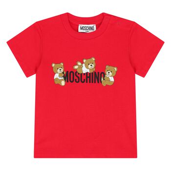 Younger Red Teddy Bear Logo T-Shirt