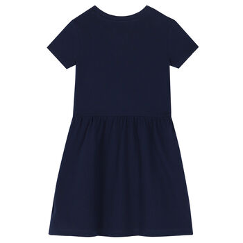 Girls Navy Logo Dress