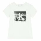 Girls White Logo T-Shirt, 1, hi-res