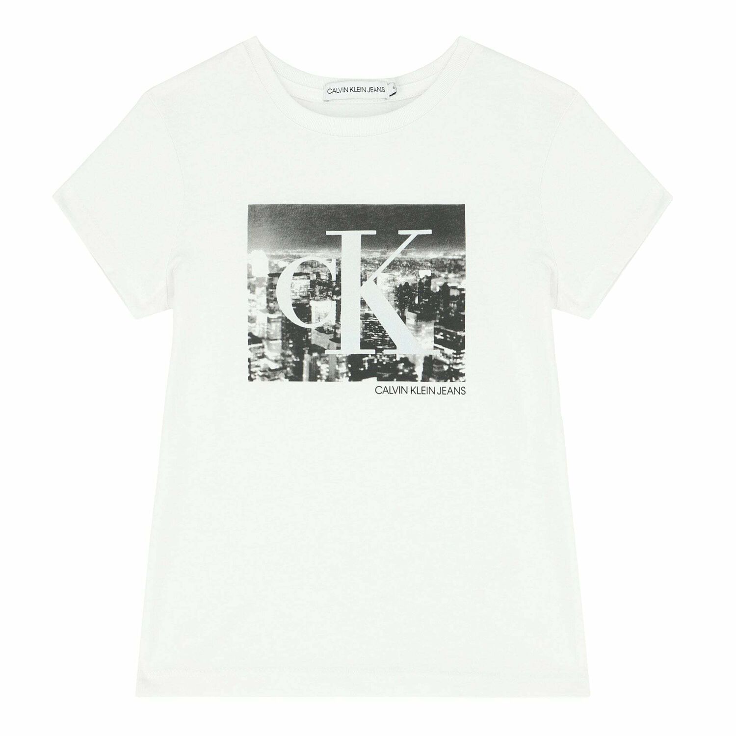 Girls White Logo T-Shirt, 1, hi-res