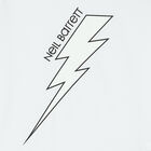 Boys White Thunderbolt Logo T-Shirt, 4, hi-res