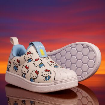 Girls White Superstar Hello Kitty Trainers