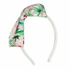 Girls Pink Satin Floral Headband, 1, hi-res
