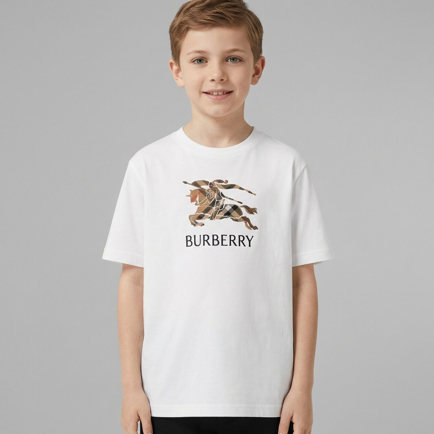 Boys White EKD Logo T-Shirt, 1, hi-res