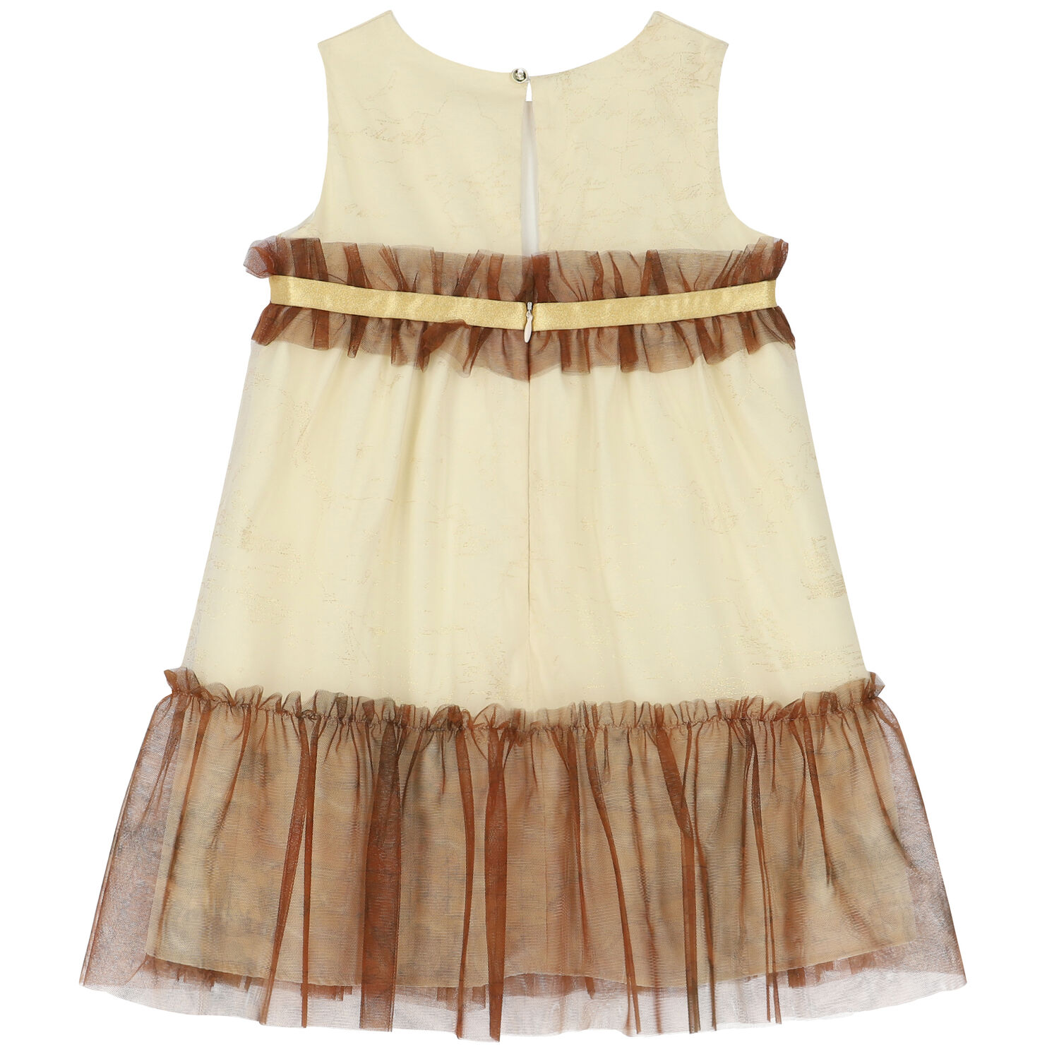 Girls Ivory Geo Map Dress, 1, hi-res
