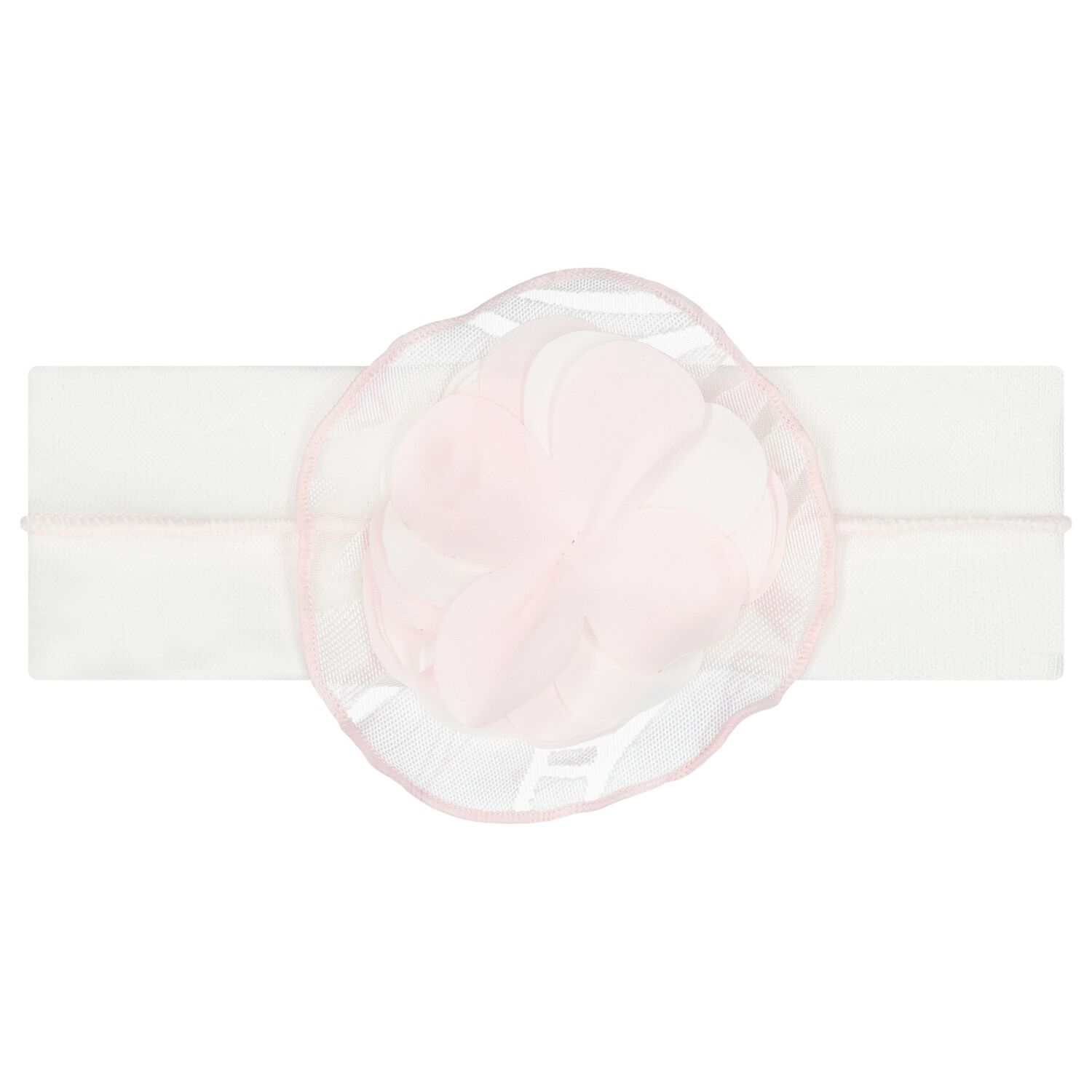 Baby Girls White & Pink Flower Headband, 1, hi-res