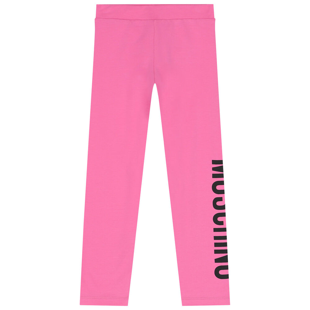 Moschino Girls Pink Logo Leggings