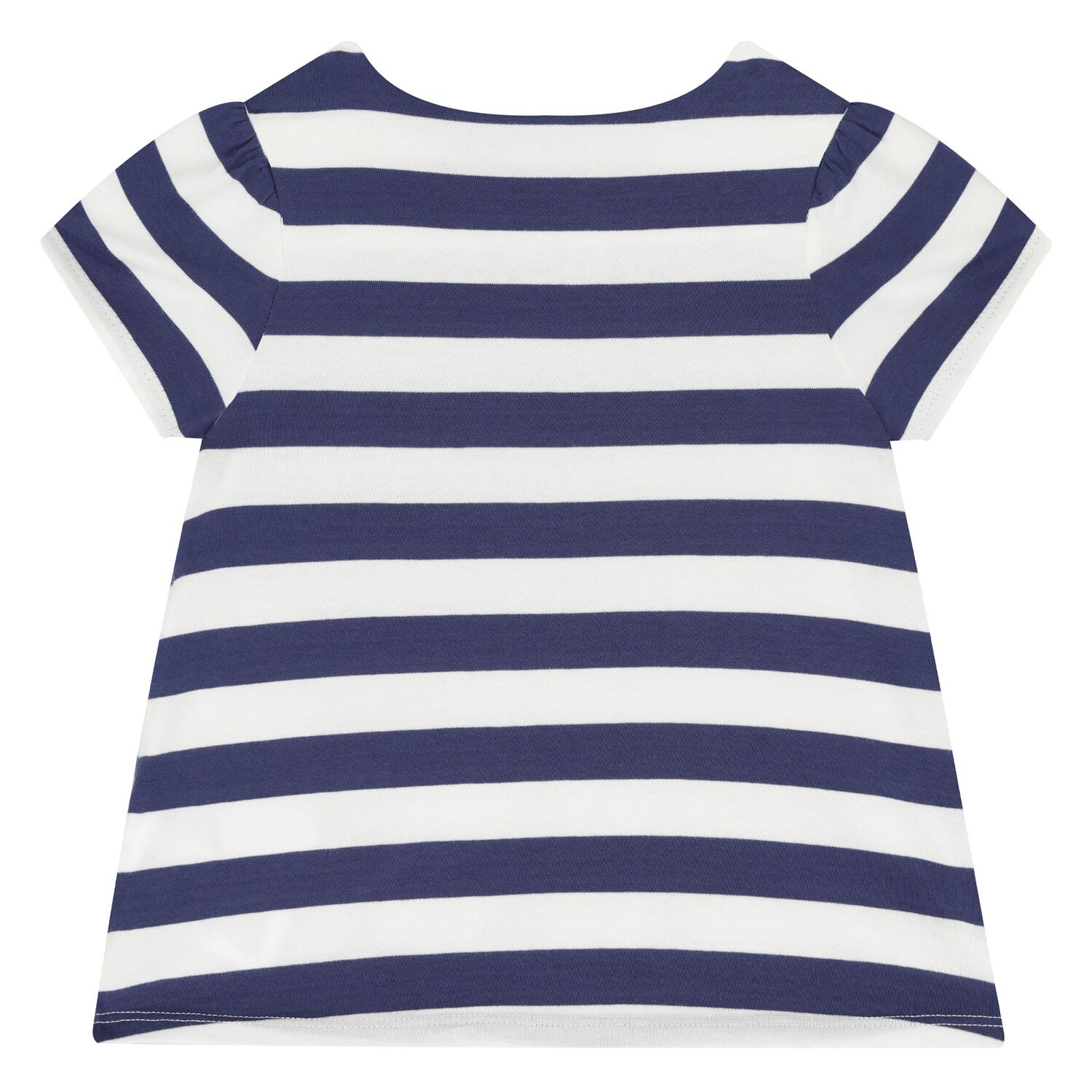 Baby Girls Navy Blue & White Striped Shorts Set, 1, hi-res