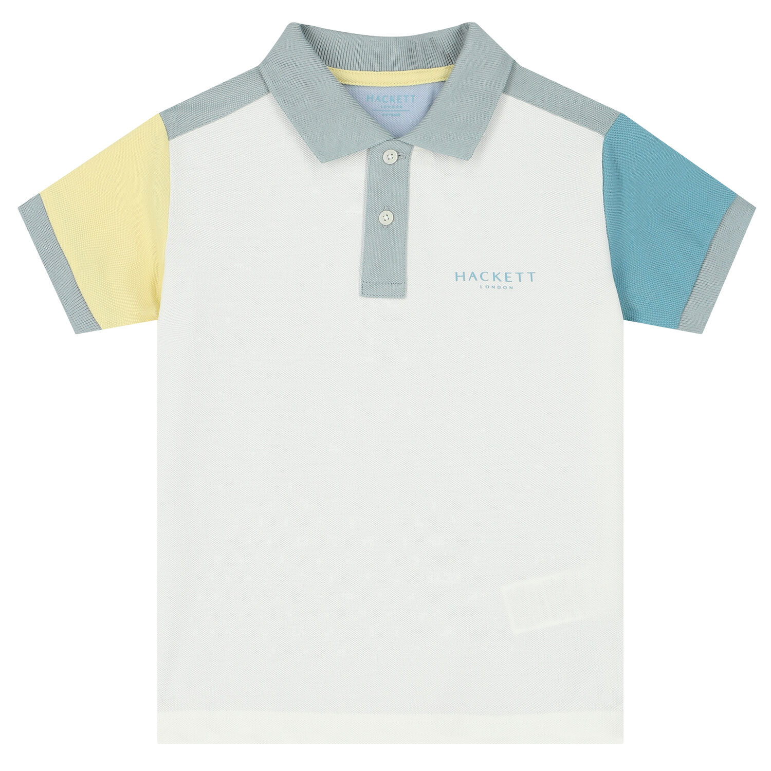 Boys Ivory & Blue Logo Polo Shirt, 2, hi-res