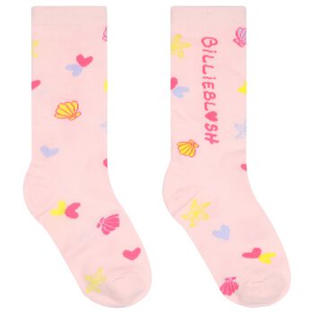 Girls Pink Logo Socks