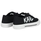 Boys Black & White Logo Trainers, 1, hi-res