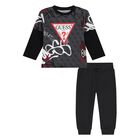 Younger Boys Black Logo Tracksuit, 1, hi-res