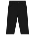 Younger Boys White & Black Logo Trousers Set, 1, hi-res