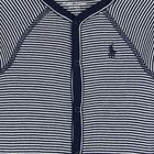 Baby Boys Navy & White Striped Logo Babygrow, 1, hi-res