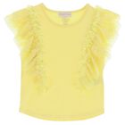 Girls Yellow Ruffled Top, 2, hi-res