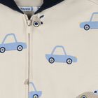 Younger Boys Beige, Yellow & Navy Blue Car Tracksuit Set, 3, hi-res