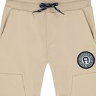Boys Beige Logo Joggers, 1, hi-res
