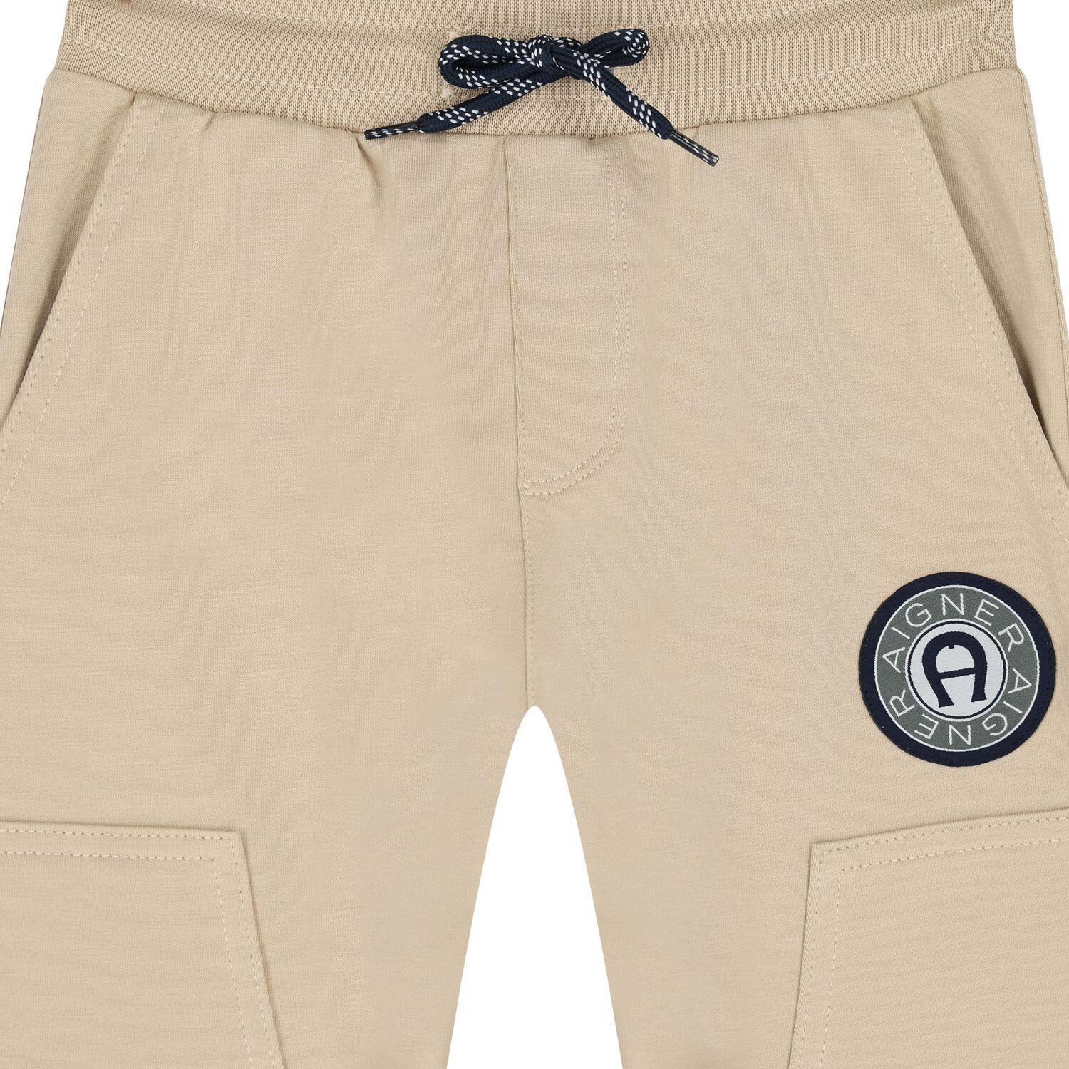 Boys Beige Logo Joggers, 1, hi-res