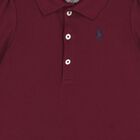 Baby Girls Burgundy Ruffled Polo Dress Set, 2, hi-res