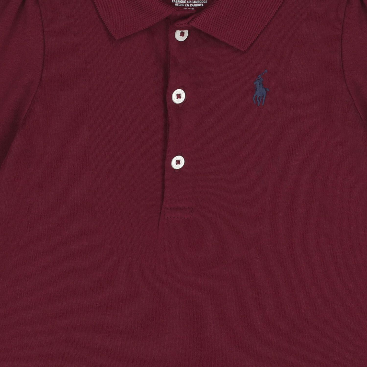 Baby Girls Burgundy Ruffled Polo Dress Set, 2, hi-res