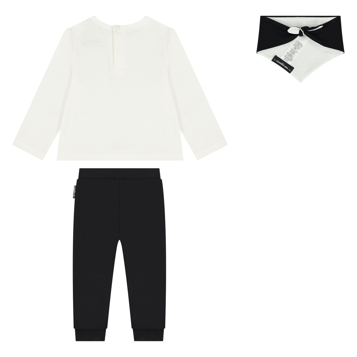 Younger Boys White & Black Trousers Set, 1, hi-res