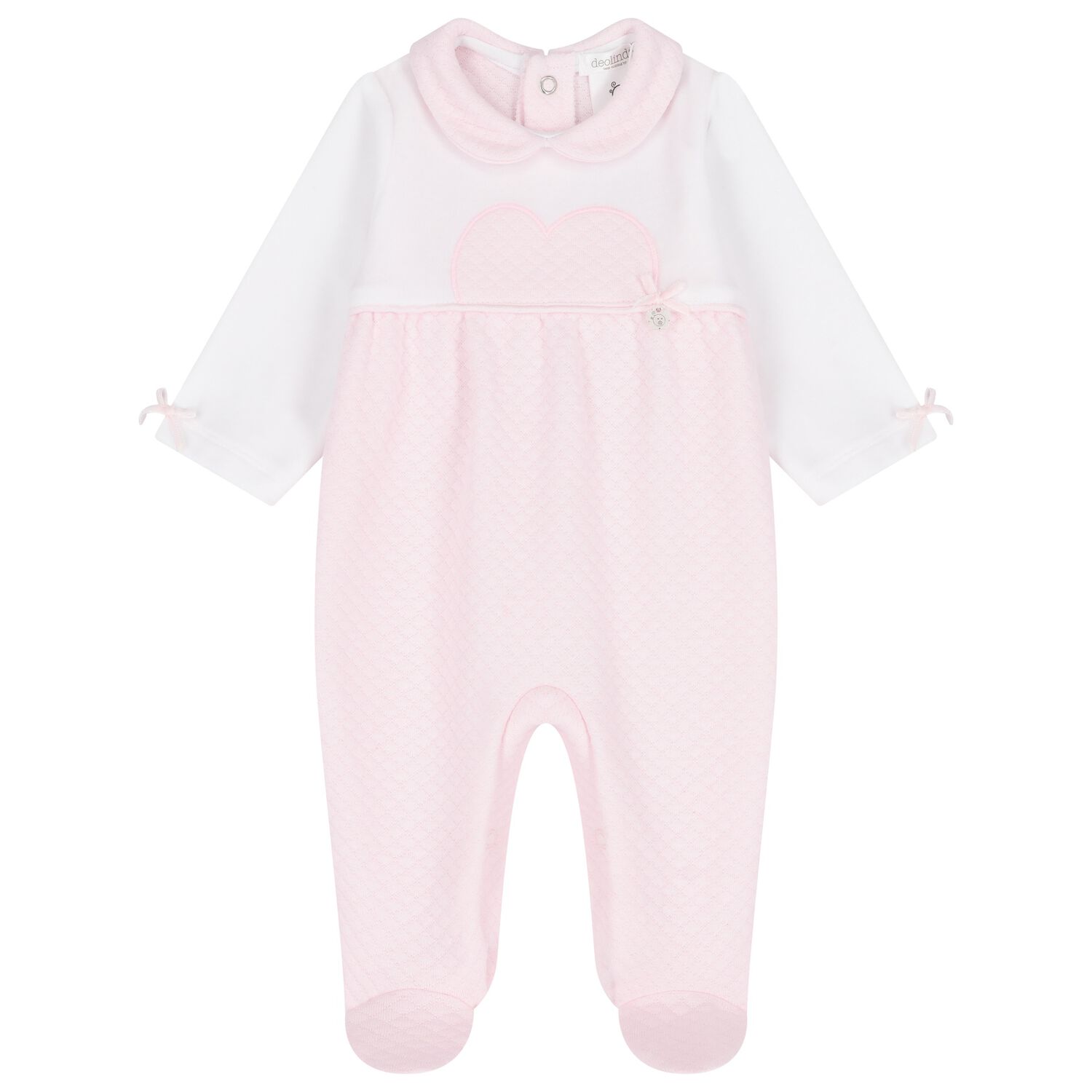Baby Girls White & Pink Babygrow, 2, hi-res