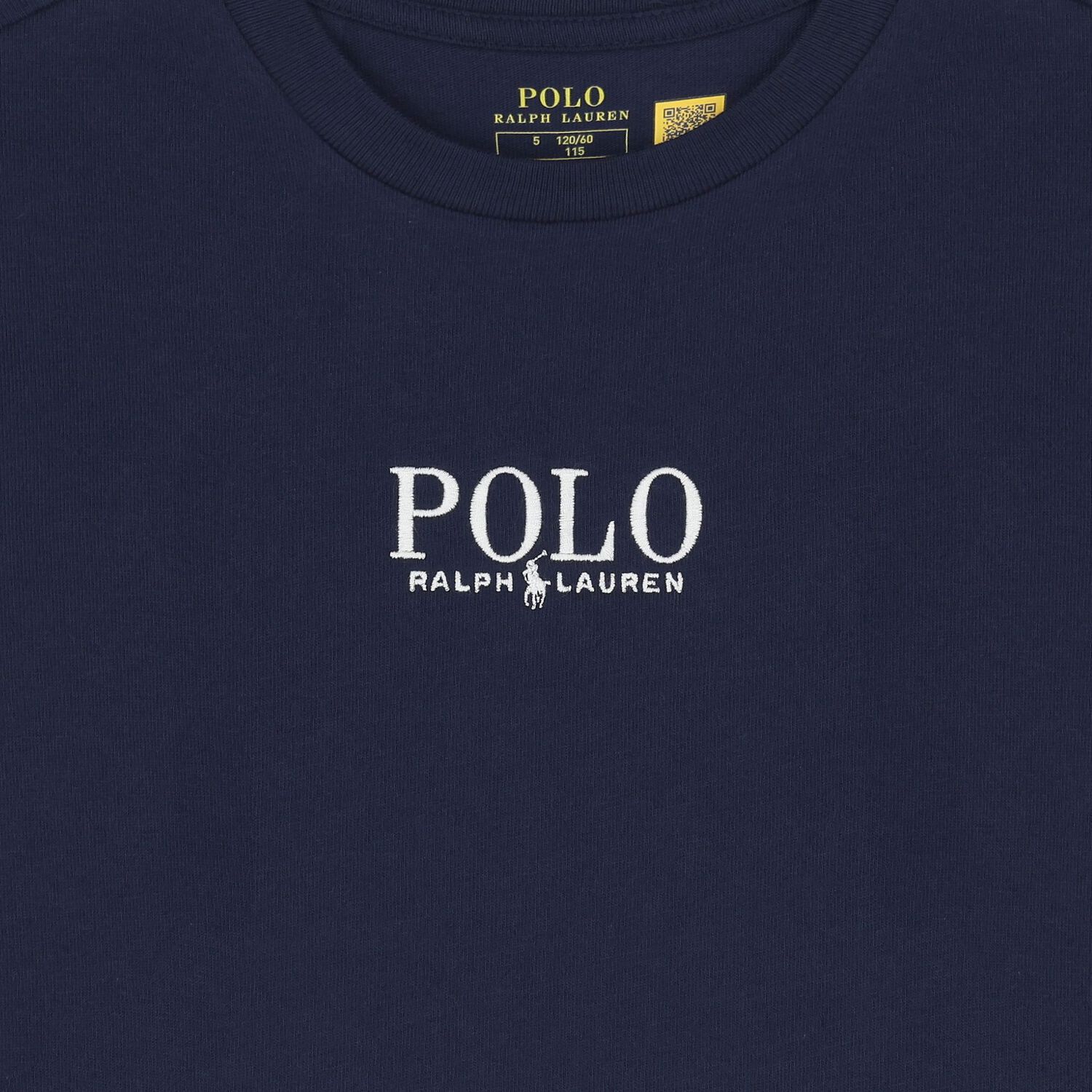 Boys Navy Cotton Polo Logo T-Shirt, 1, hi-res