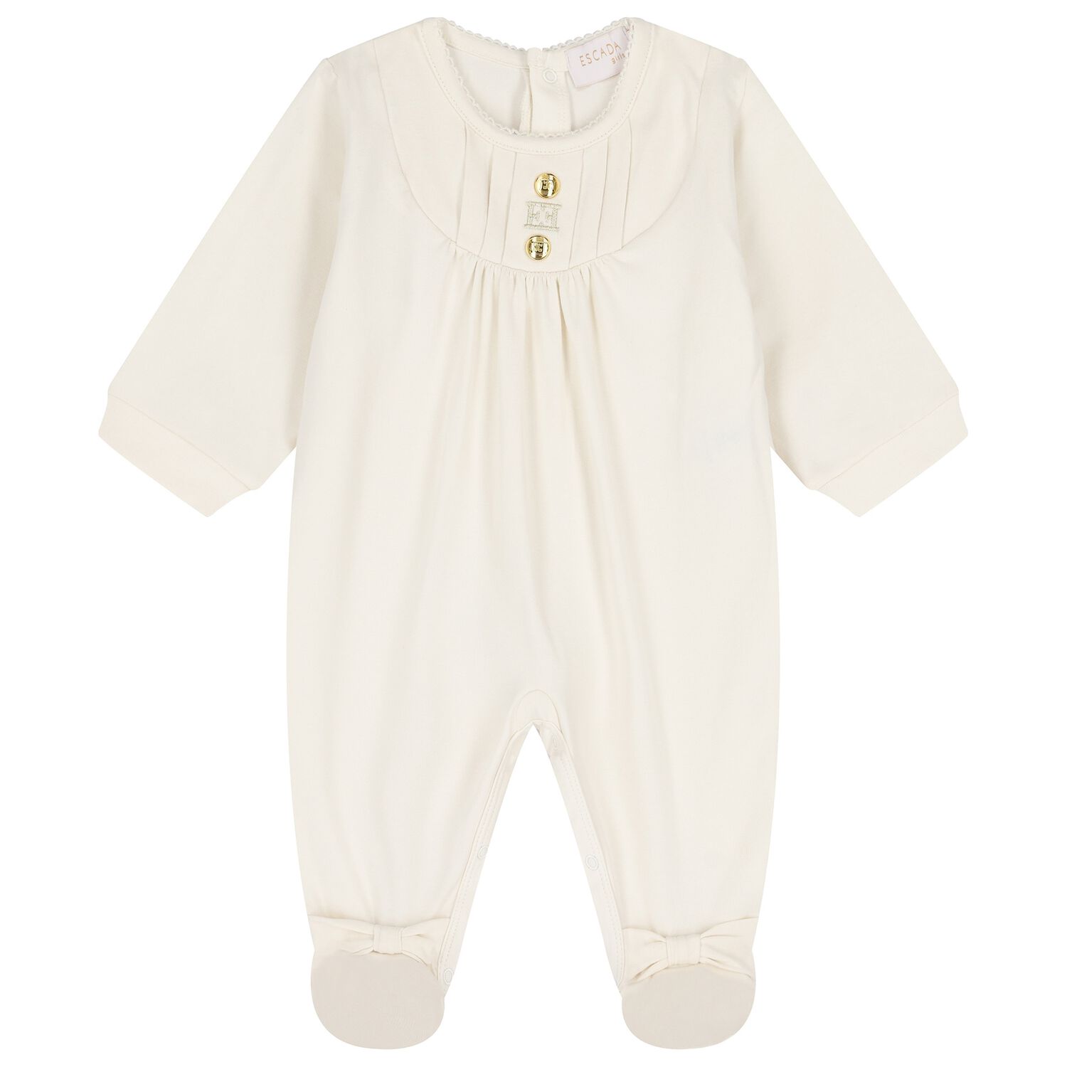 Baby Girls Ivory Logo Babygrow, 1, hi-res