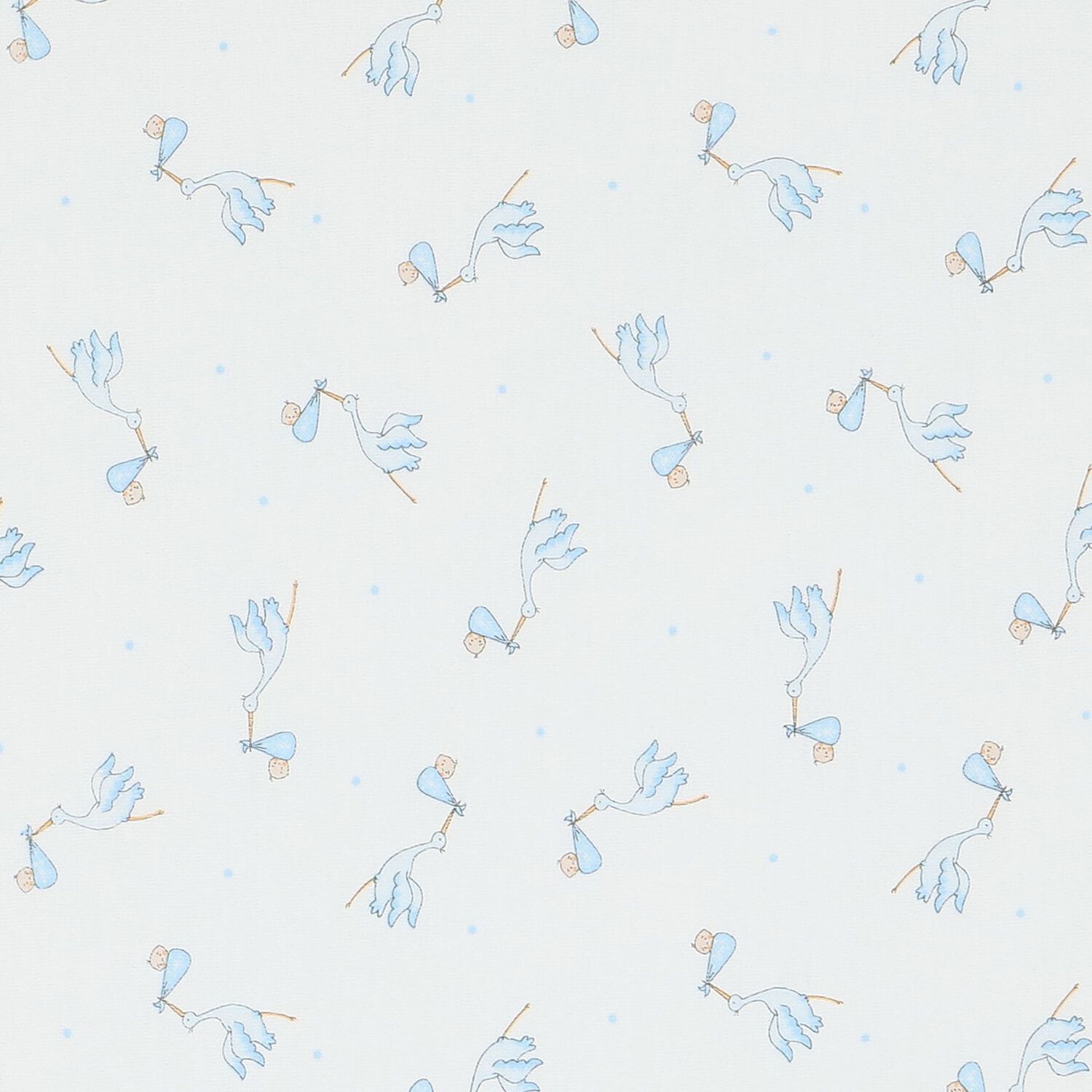 Baby Boys White and Blue Stork Print Blanket, 3, hi-res image number null