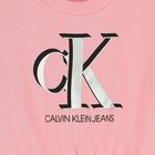 Girls Pink Logo Sweatshirt Dress, 1, hi-res