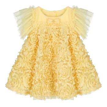 Baby Girls Yellow Ruffled Tulle Dress 
