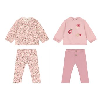 Baby Girls Multi-Coloured Floral Leggings Set ( 2-Pack )