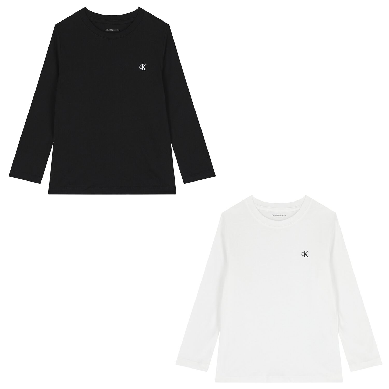 Boys White & Black Logo Long Sleeve Top ( 2 Pack ), 1, hi-res