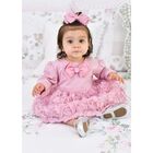 Baby Girls Pink Tulle Rose Dress, 1, hi-res
