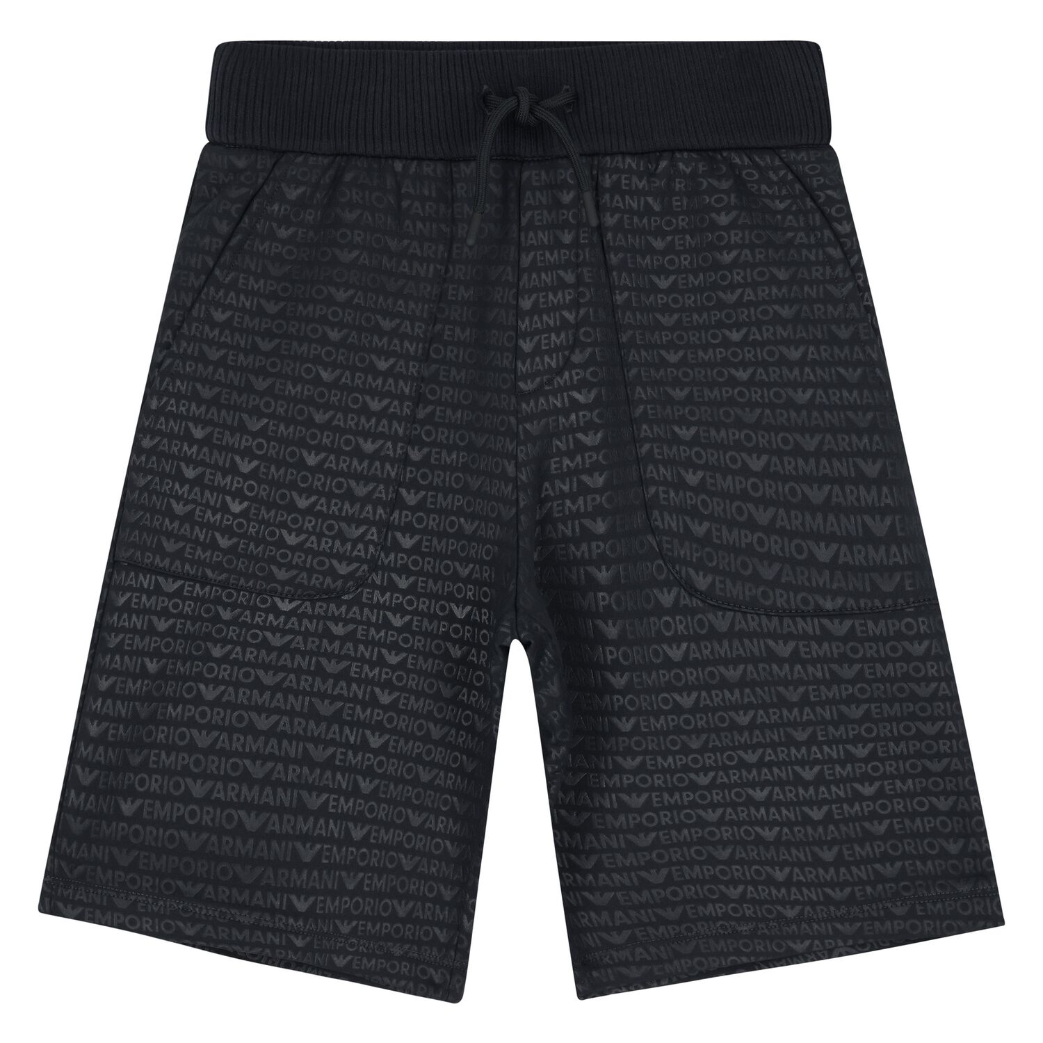 Boys Navy Blue Logo Shorts, 1, hi-res