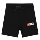 Boys Black Logo Shorts, 1, hi-res