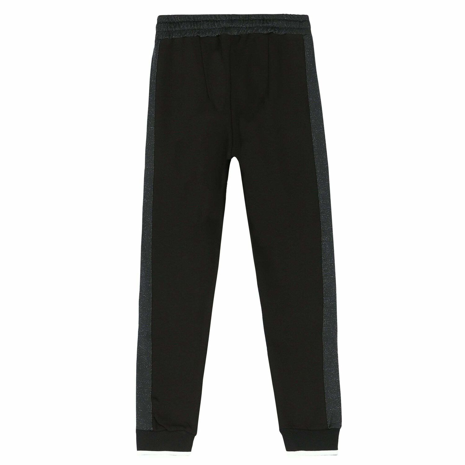 Girls Black Cotton Joggers, 1, hi-res image number null