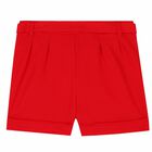 Girls Red Shorts With Belt, 1, hi-res