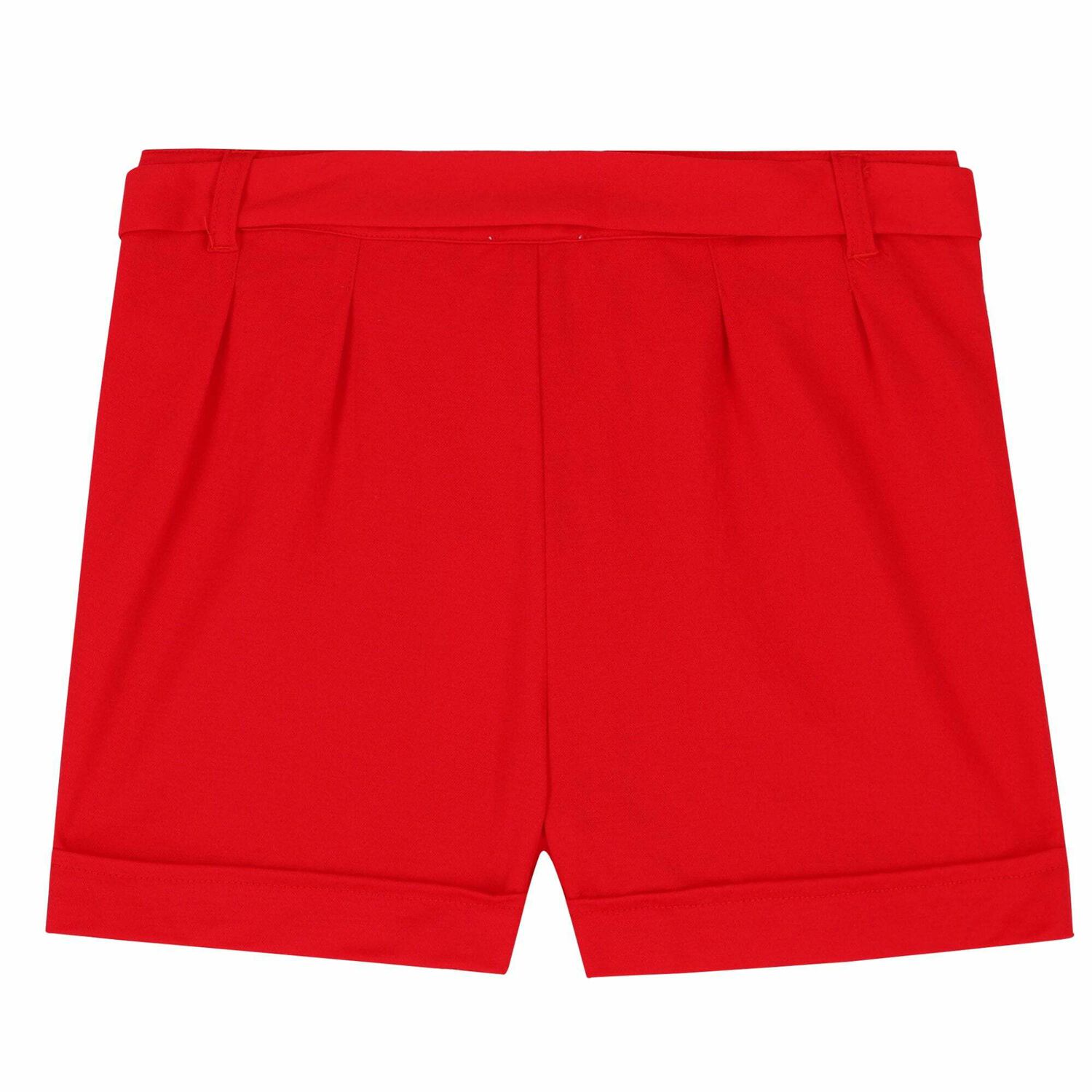 Girls Red Shorts With Belt, 1, hi-res