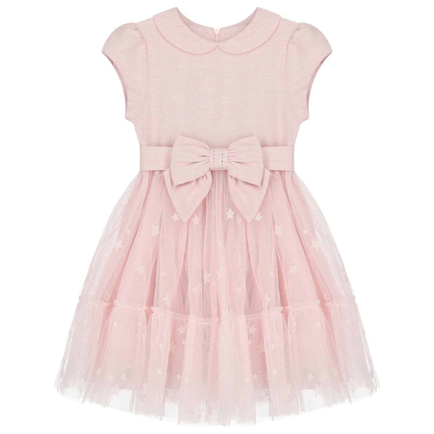 Girls Pink Tulle Star Dress, 1, hi-res