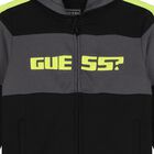 Boys Black Logo Zip Up Top, 1, hi-res