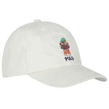 Boys Ivory Polo Bear Cap