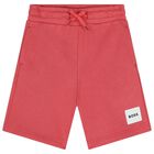 Boys Red Logo Shorts, 4, hi-res