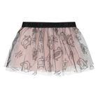 Younger Girls Pink & Black Logo Tulle Skirt Set, 1, hi-res