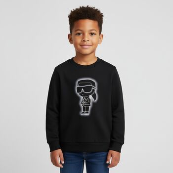 Boys Black Ikonik Logo Sweatshirt