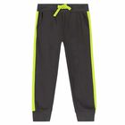 Boys Grey & Neon Green Tracksuit, 1, hi-res