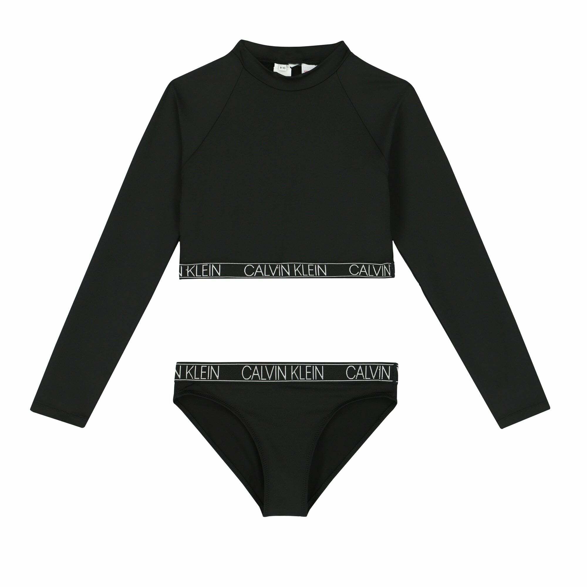 Calvin Klein Girls Black Long Sleeves Bikini Set Junior Couture UK