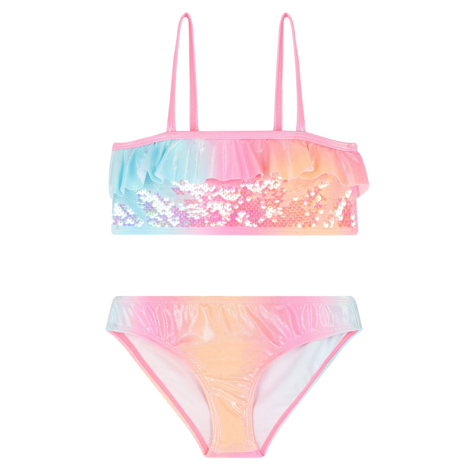 Girls Pink Gradient Bikini, 1, hi-res