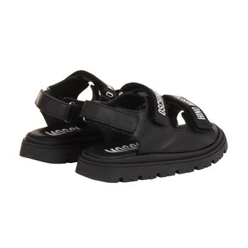Black & White Logo Sandals